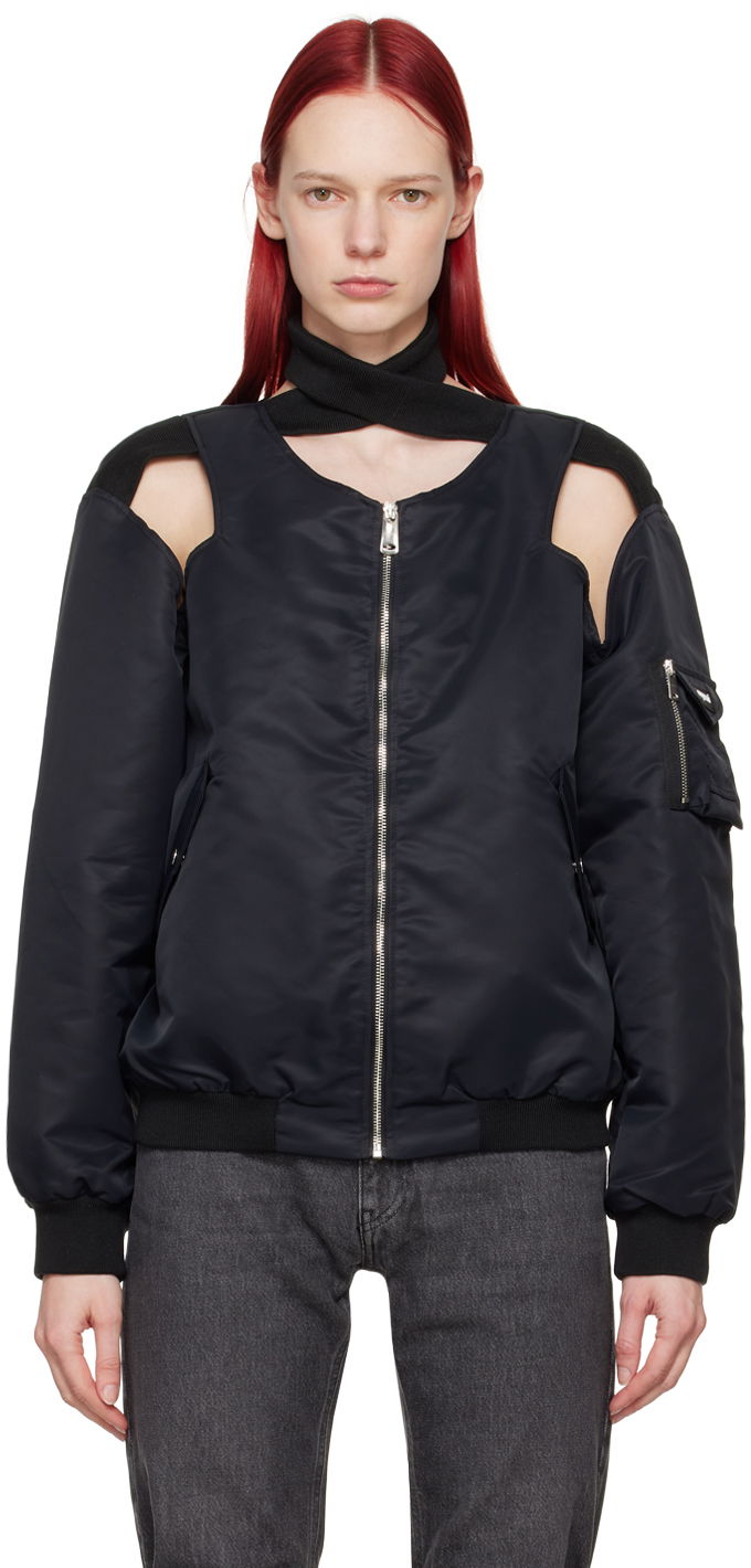 Bomberjakke Coperni Cut-Out Bomber Jacket Sort | COPOW17225