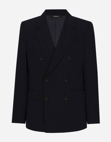 Jakke Dolce & Gabbana Wool Twill Double-breasted Jacket 52 Mørkeblå | G2UK8TFUBBQB0665, 0