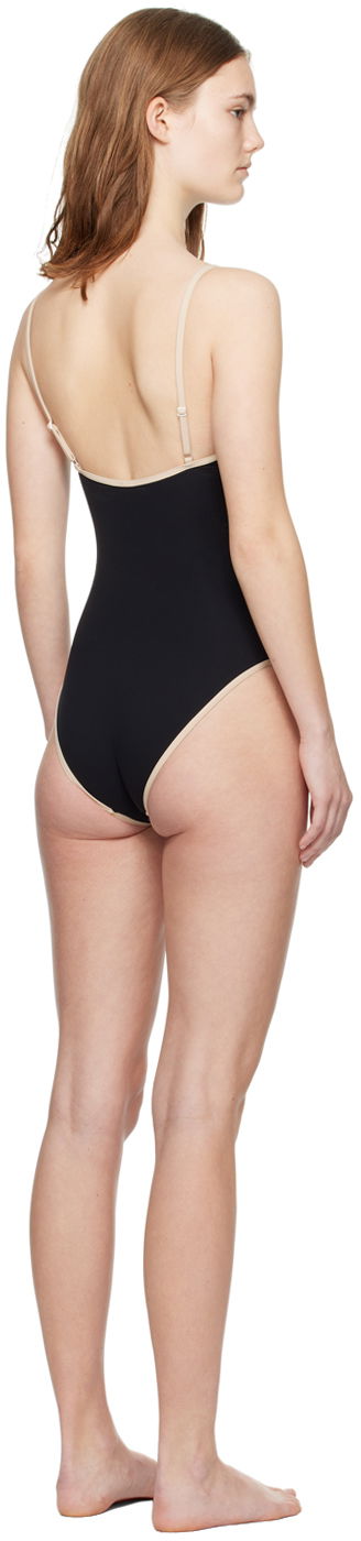 Badetøj TOTEME TOTEME Stripe Edge One-Piece Swimsuit Sort | 241-WSW1031-FB0097, 2