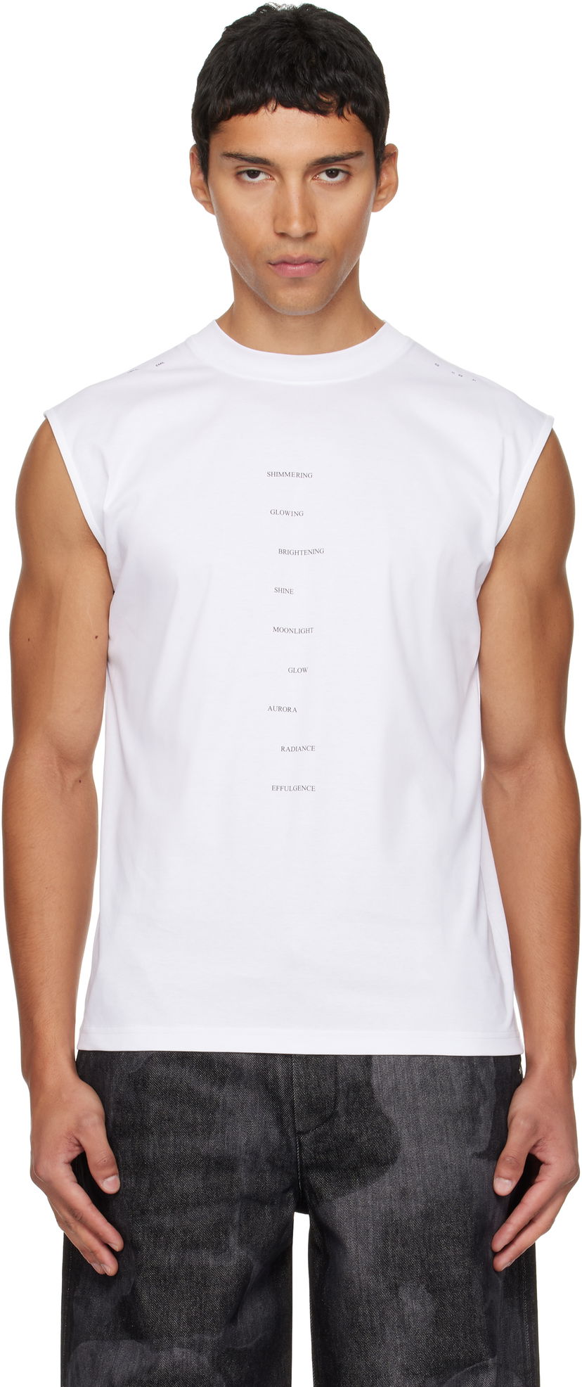 Tanktop HELIOT EMIL HELIOT EMIL Effulgence Sleeveless T-Shirt Hvid | AW25_M_09_151_WHT02