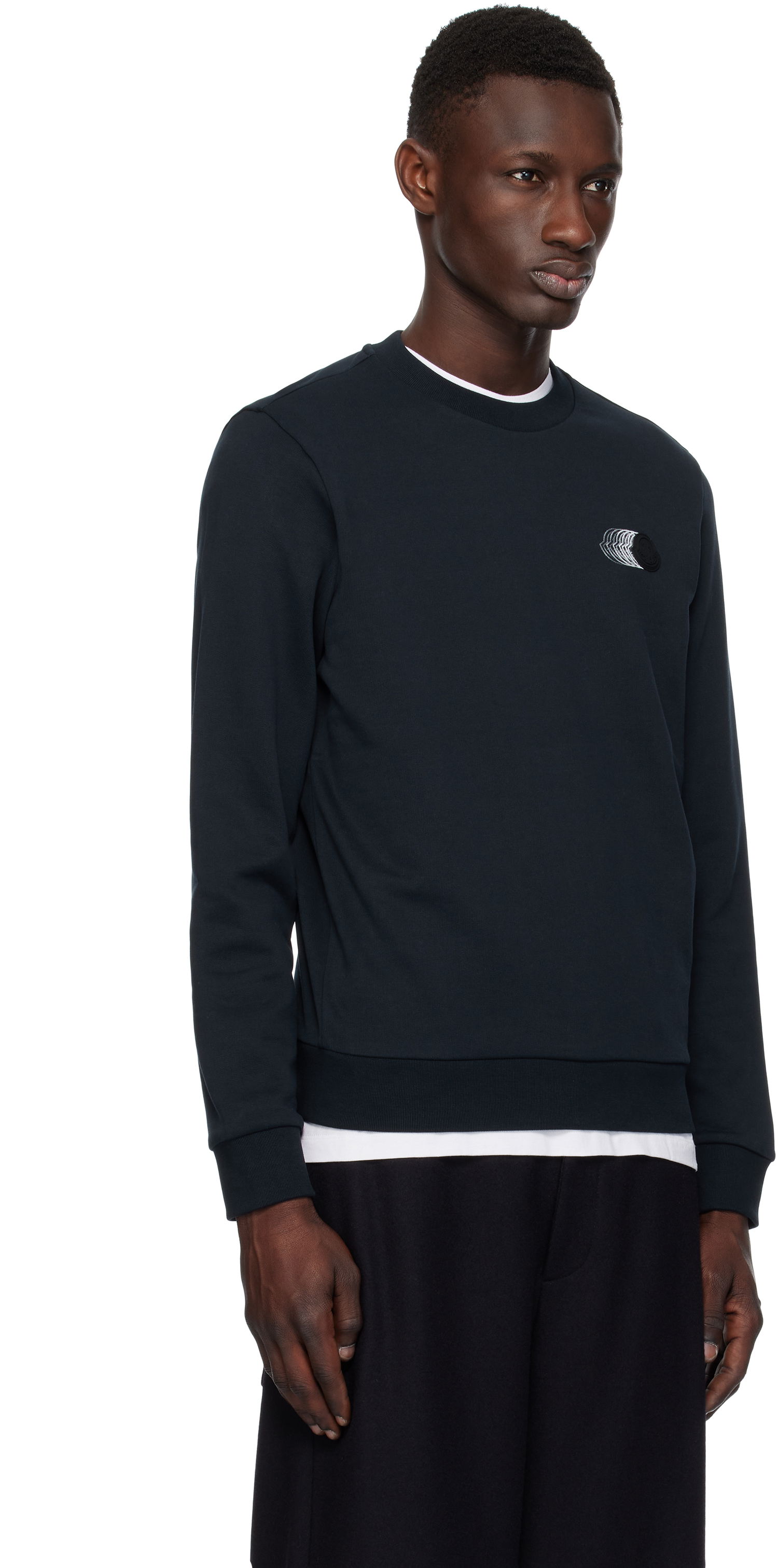 Sweater Moncler Moncler Faded Logo Cotton Sweatshirt Mørkeblå | K10918G00039809KR, 1