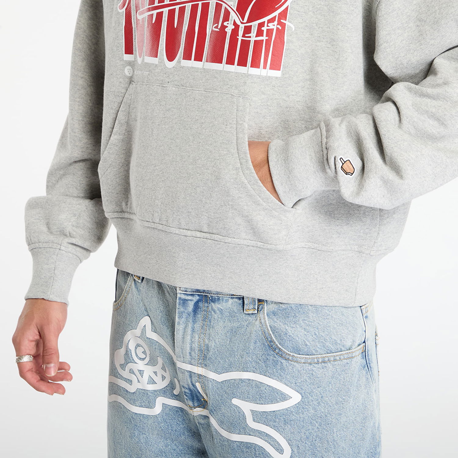 Sweatshirt BILLIONAIRE BOYS CLUB Icecream Cherry Oversized Popover Hood Grå | IC25424 Heather Grey, 1