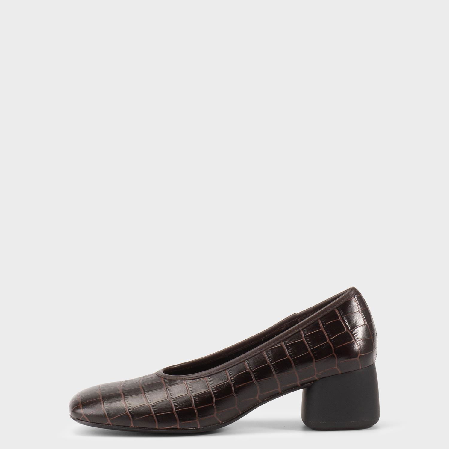 Sneakers og sko Vagabond Vagabond Livia Embossed Leather Block Heel Pumps Brun | 5956-008-35, 0