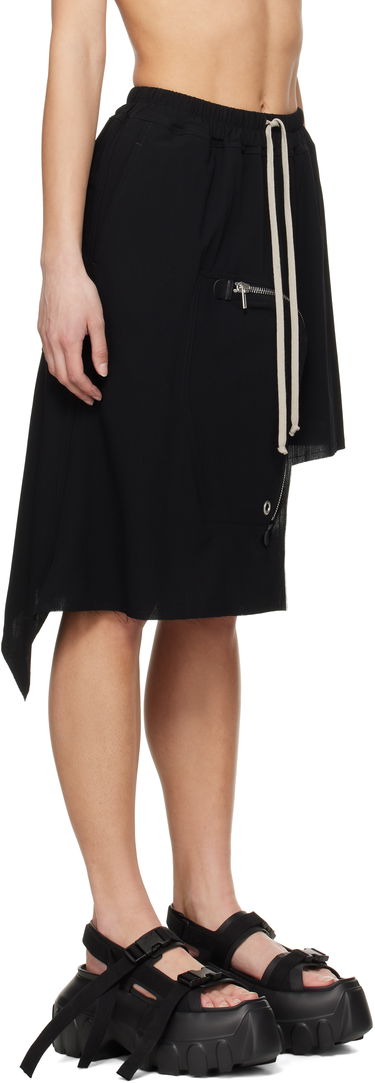Shorts Rick Owens Rick Owens Black Hollywood Dracca Midi Skirt Sort | RP01E7341 WLP, 1
