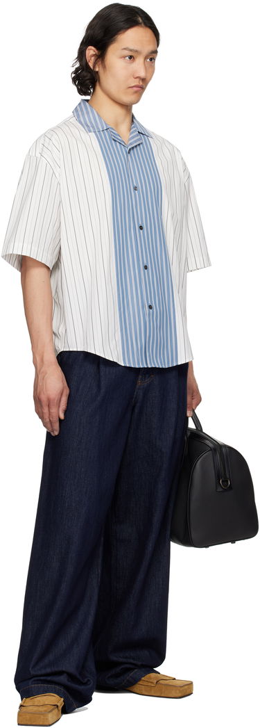 Skjorte AMI AMI Paris Short Sleeve Boxy Shirt Blå | HSH286.CO0109, 3