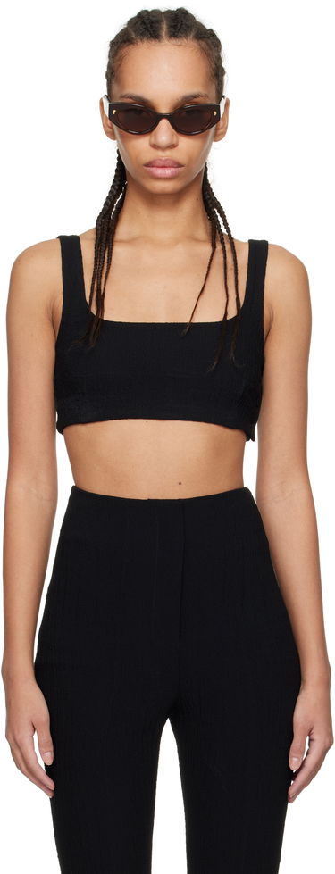 Tanktop Nanushka Nanushka Anouk Seersucker Bralette Top Sort | NW25RSTP20099, 0
