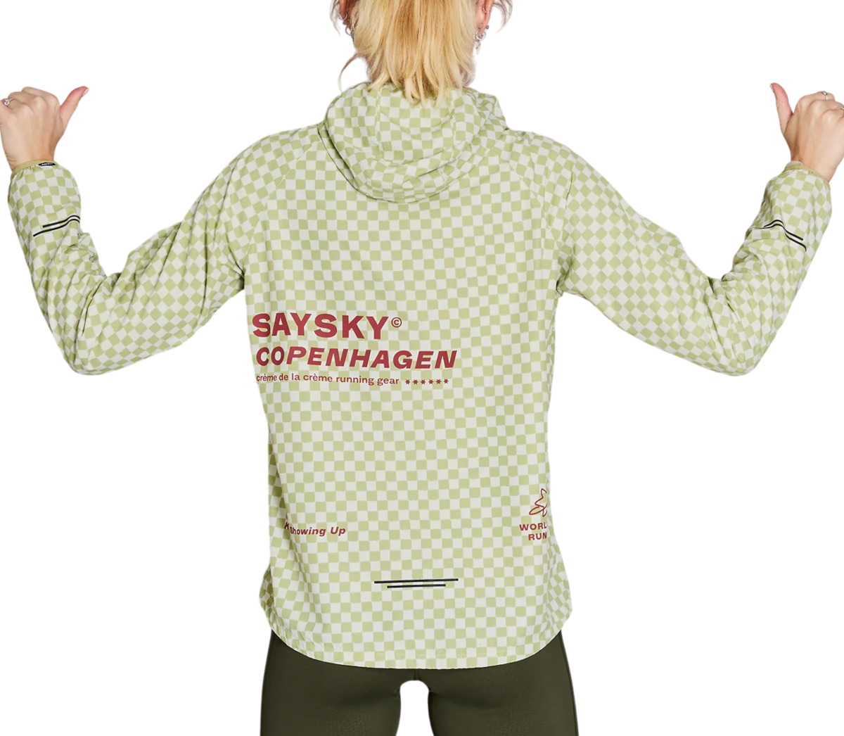 Vindjakke Saysky Saysky Checker Pace Hooded Jacket Grøn | nwrja21c1034, 1