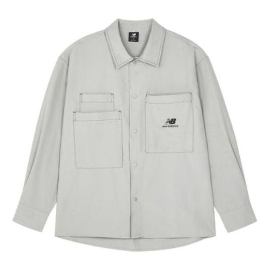 Skjorte New Balance Classic Logo Pocket Shirt Grå | AMJ23303-NTP