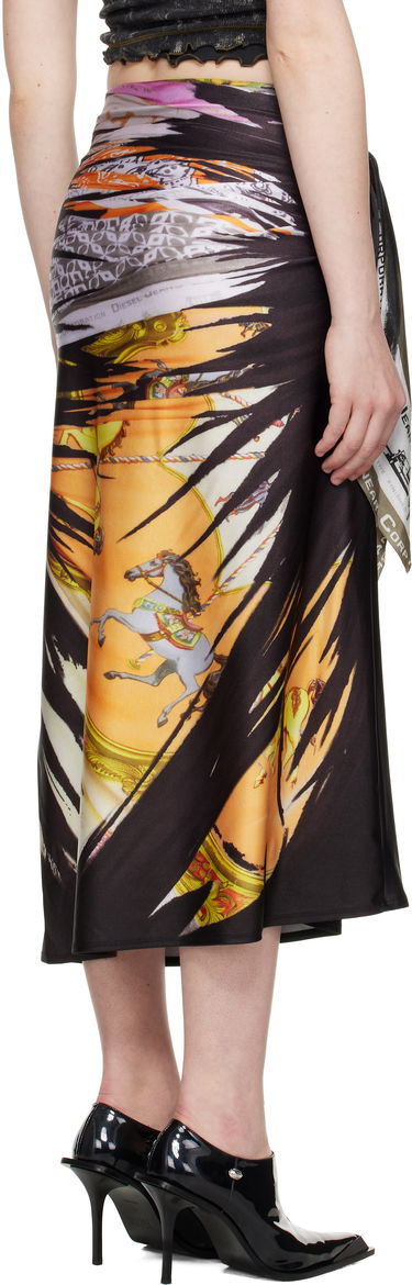 Nederdel Diesel Diesel O-Pary Print Wrap Midi Skirt Sort | A18937 0TKBL, 2