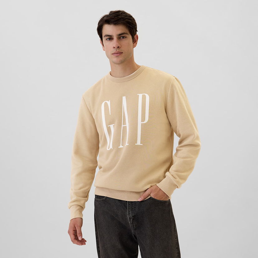 Sweatshirt GAP Fleece Sweatshirt Khaki Beige | 542214-05