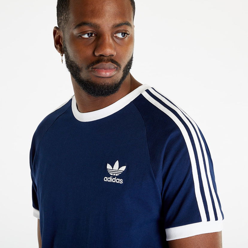 Tøj adidas Originals adidas 3-Stripes Short Sleeve Tee Night Indigo Mørkeblå | IA4850