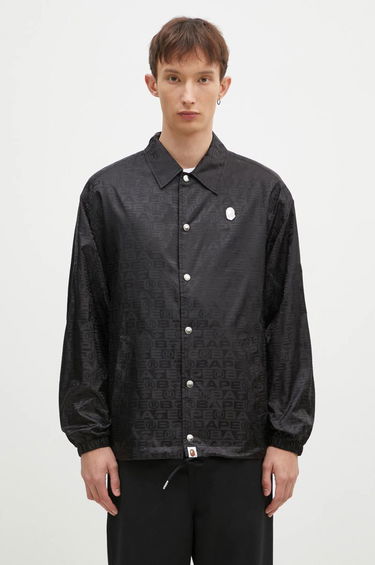 Vindjakke BAPE Lux Sport Pattern Jacquard Nylon Coach Jacket Sort | 1K80140314, 0