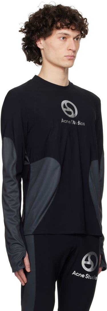 T-shirt Acne Studios Acne Studios Long Sleeve Logo T-shirt Sort | BL0409-, 4