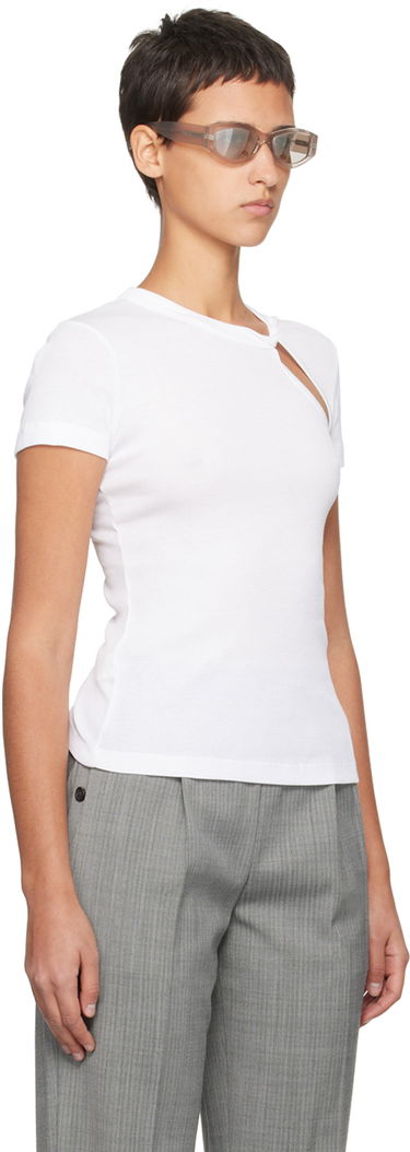 Tanktop Helmut Lang Helmut Lang Asymmetrical Slash T-Shirt Hvid | N09HW505, 1