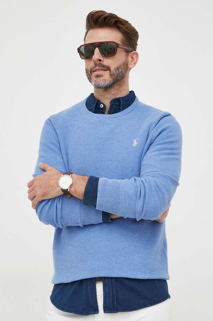 Sweater Polo by Ralph Lauren Cotton Crewneck Sweater Blå | 710918163, 0