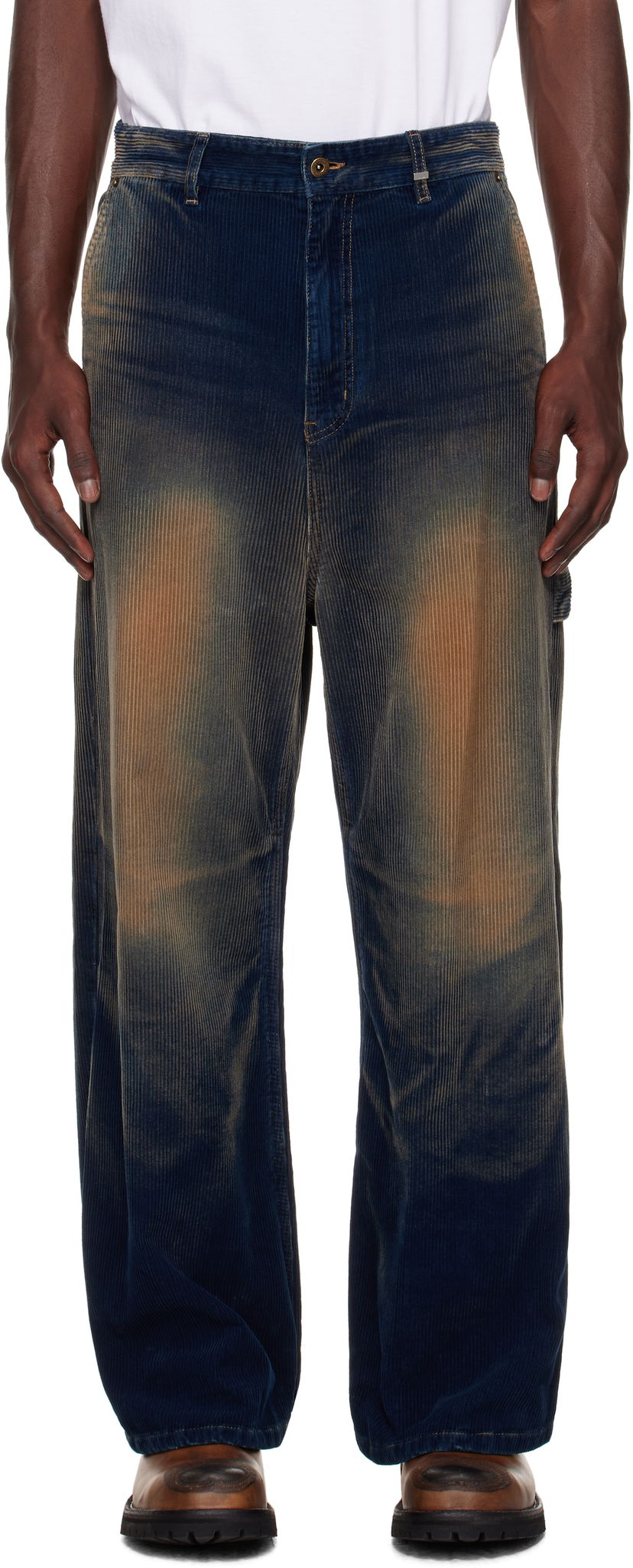 Bukser We11done We11done Vintage Wash Corduroy Trousers Blå | WD-DP2-25-350-M-NV