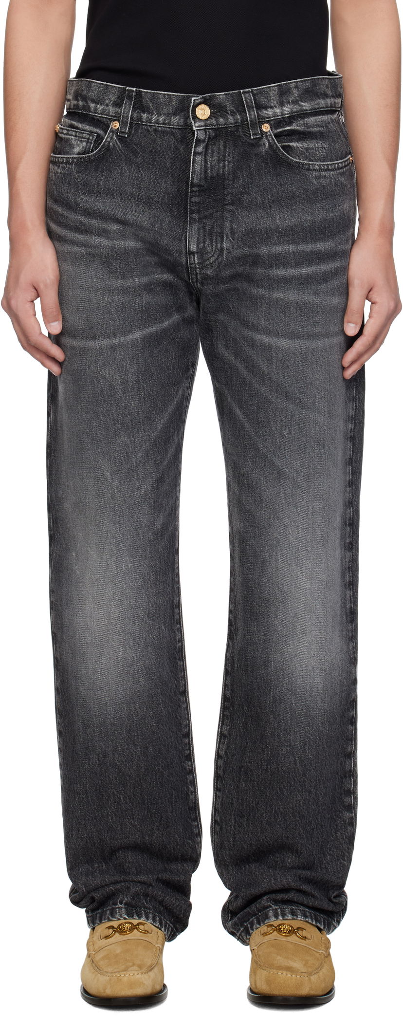 Jeans Versace Versace Stonewashed Jeans Sort | 1018911_1A13597