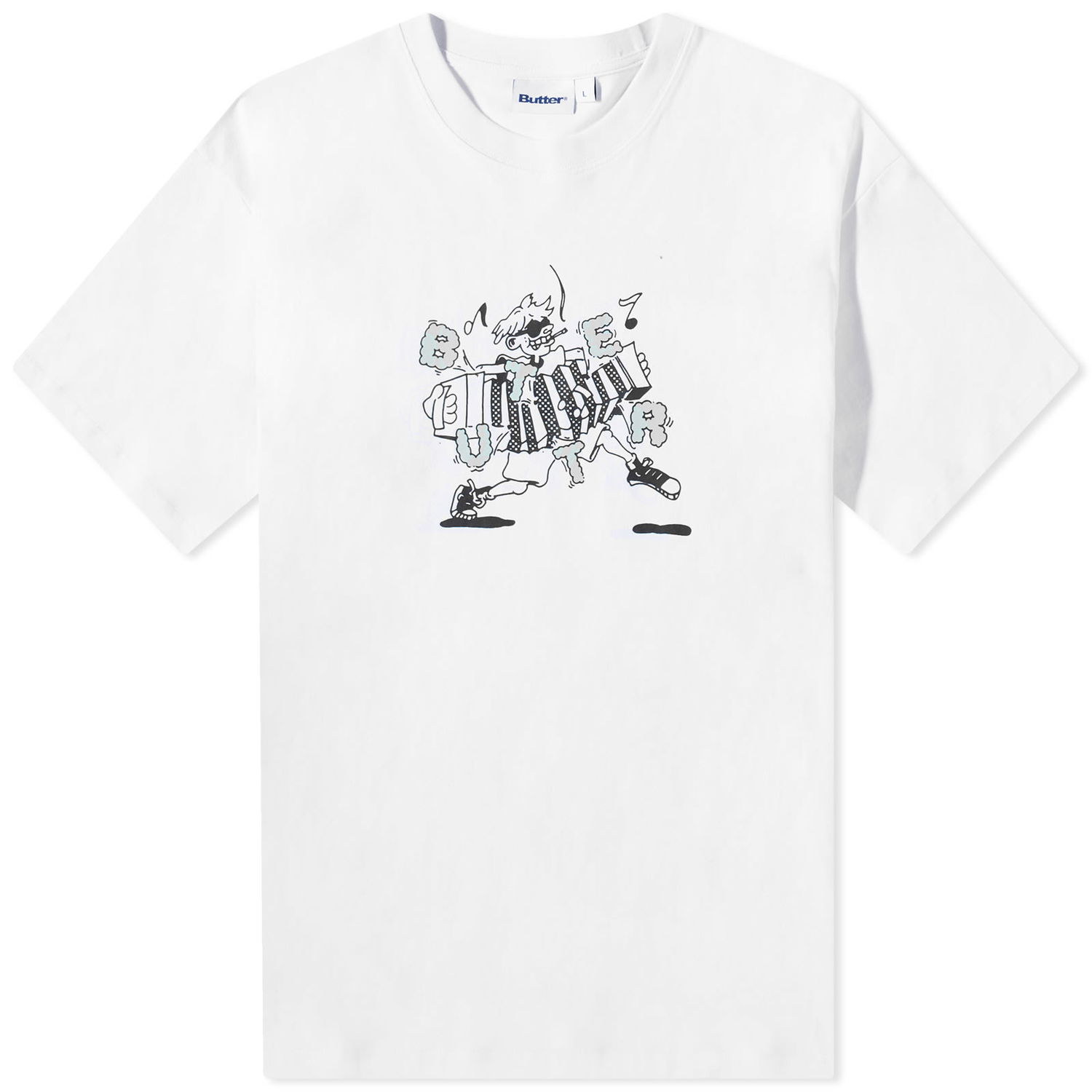 T-shirt Butter Goods Accordion Tee Hvid | BGQ1230101, 0
