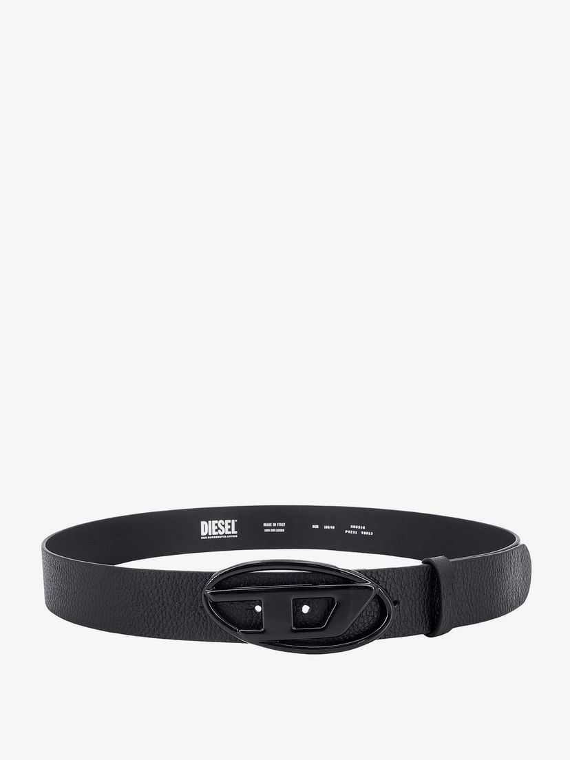 Bælter Diesel Men's Diesel Leather Belt with D Logo Buckle Sort | X08516P4231T8013