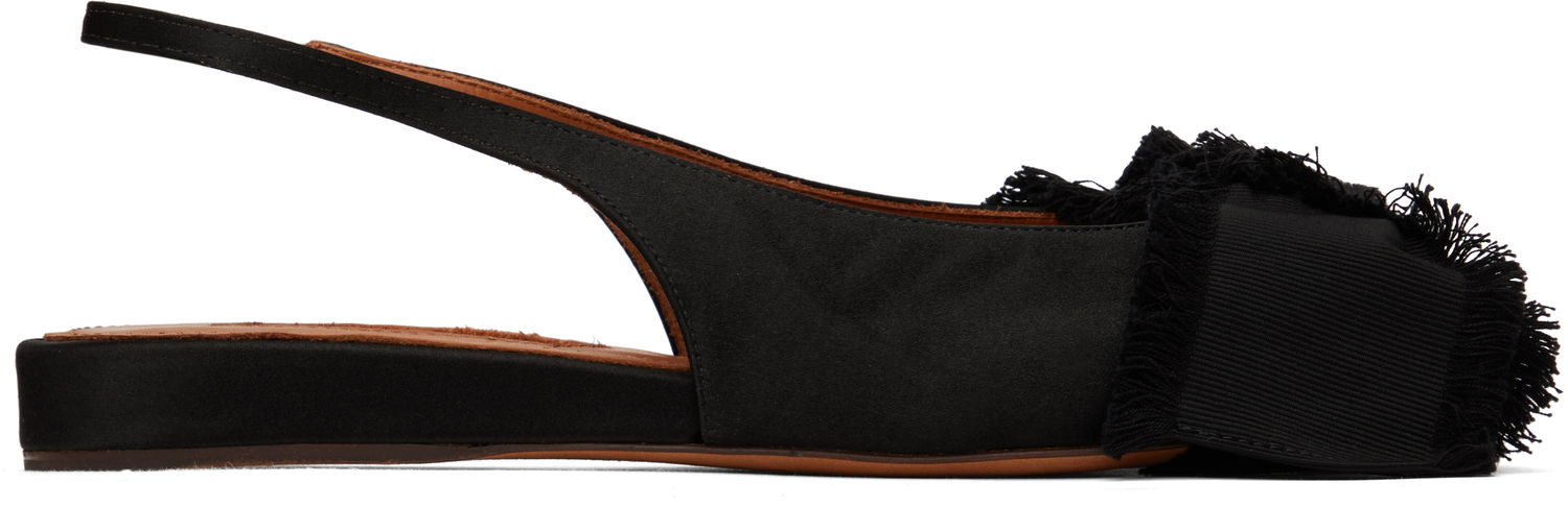 Sneakers og sko LANVIN Lanvin Slingback Ballerina Flats Sort | FW-FSMA02-SATN-A24, 0