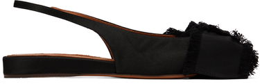 Sneakers og sko LANVIN Lanvin Slingback Ballerina Flats Sort | FW-FSMA02-SATN-A24, 0