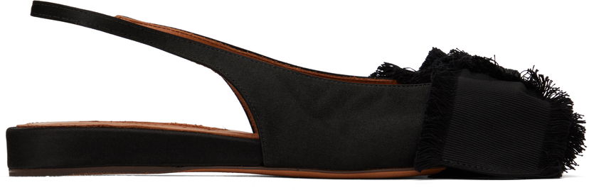 Sneakers og sko LANVIN Lanvin Slingback Ballerina Flats Sort | FW-FSMA02-SATN-A24