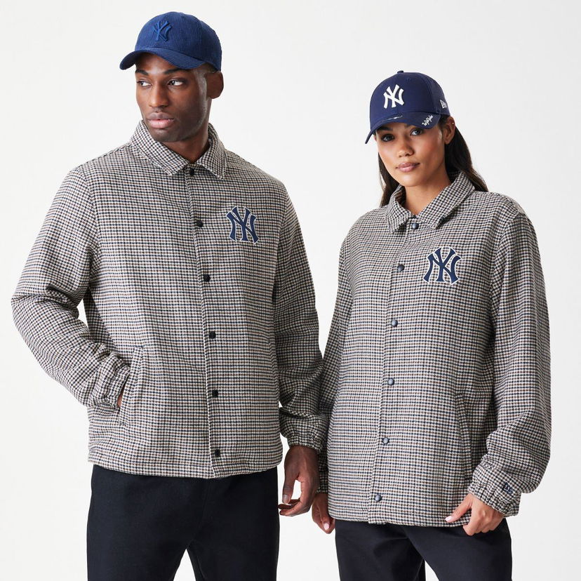 Jakke New Era MLB NY Yankees Check Coach Jacket Flerfarvet | 60758728
