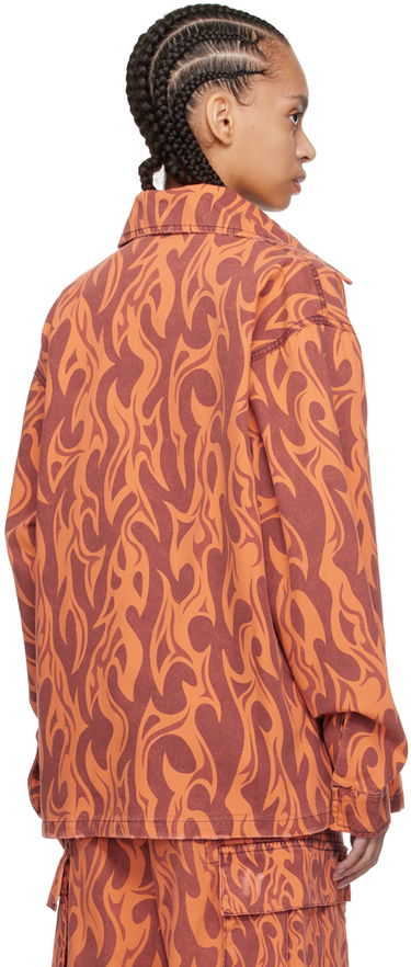 Skjorte ERL ERL Flame Print Jacket Orange | ERL08J012, 2