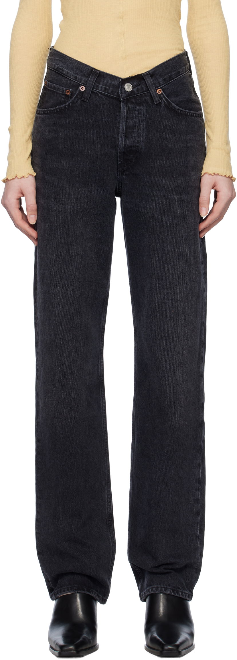 Jeans AGOLDE AGOLDE V-Waist Kelly Jeans Sort | A229-1157