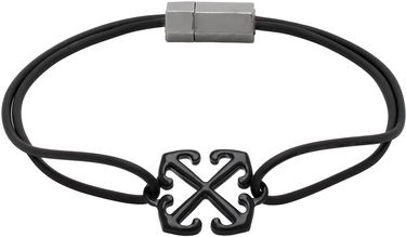 Armbånd Off-White Rubber Bracelet With Metal Clasp Sort | OMOA10AC99MET0011010, 0