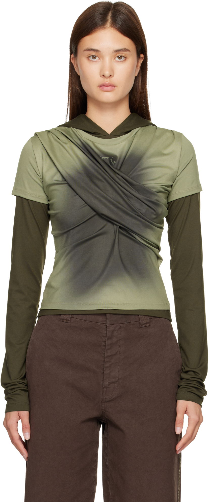 Træningsdragt Andersson Bell Andersson Bell Gathered Jersey Hoodie & T-shirt Set Grøn | atb1395w