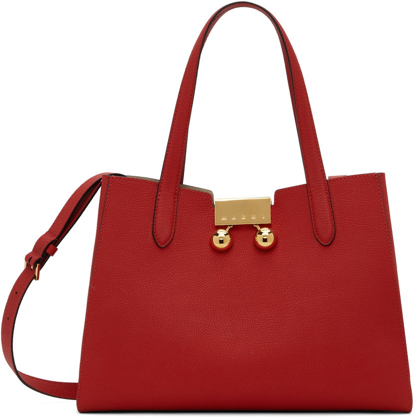 Håndtaske Marni Marni Leather Trunkaroo Small Tote Rød | BMMP0150U0 P8185