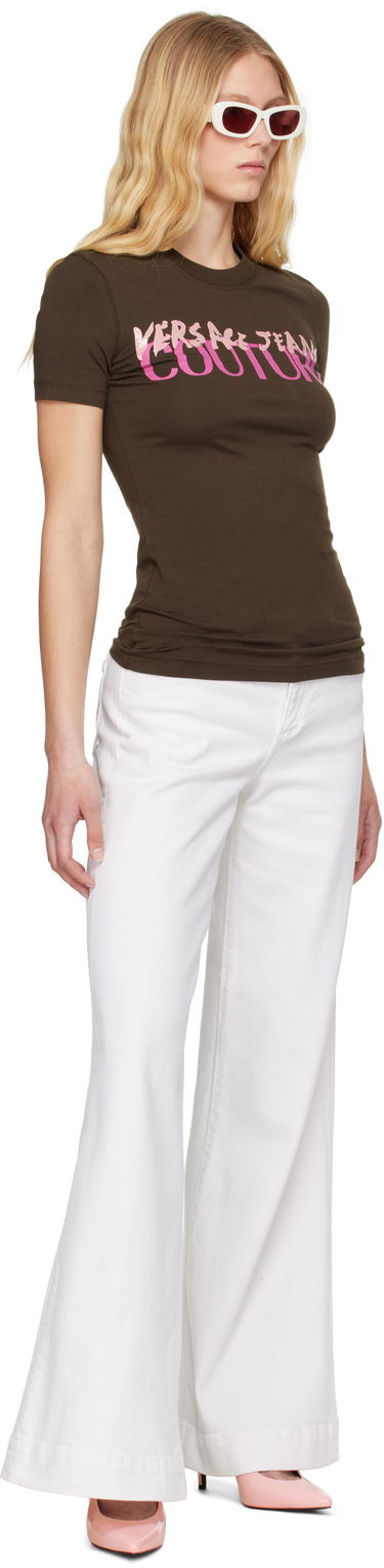 T-shirt Versace Versace Jeans Couture Institutional Logo T-Shirt Brun | E78HAHE06_ECJ02E, 3