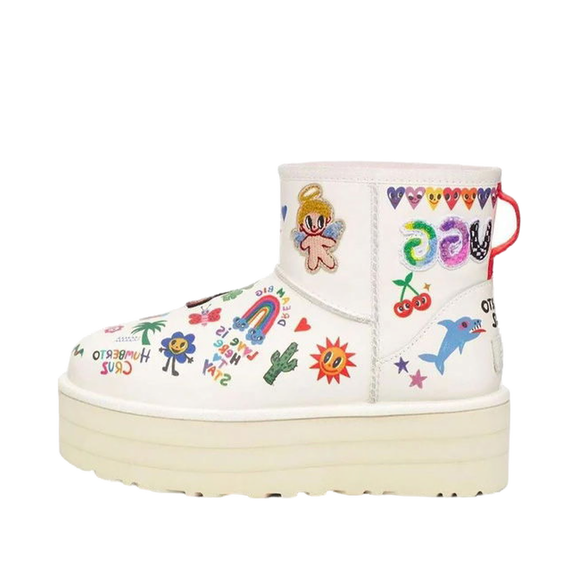 Sneakers og sko UGG Classic Mini Platform Boot Pop Sketch (Women's) Beige | 1153065-WHT