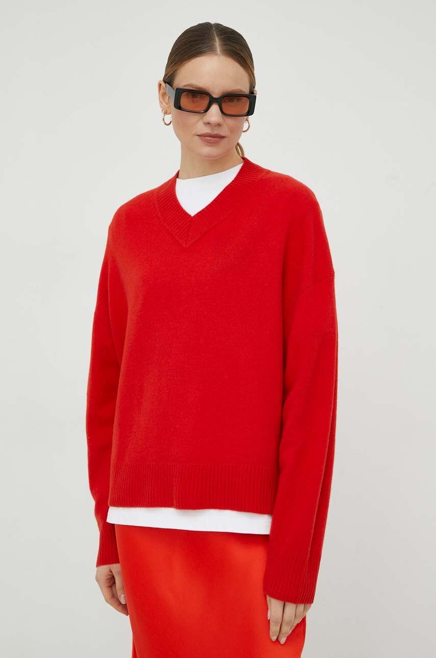 Sweater Samsoe Samsoe Amaris V-Neck Sweater Rød | F20400019, 0