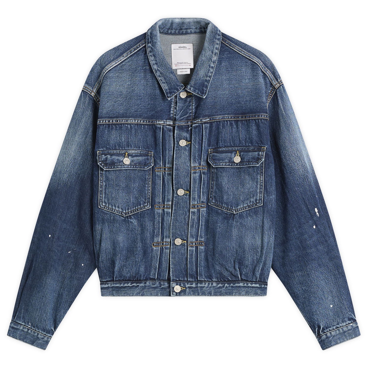 Jakke visvim Social Sculpture 101 Paint Splatter Denim Jacket Blå | 0125205006002-DEN, 1