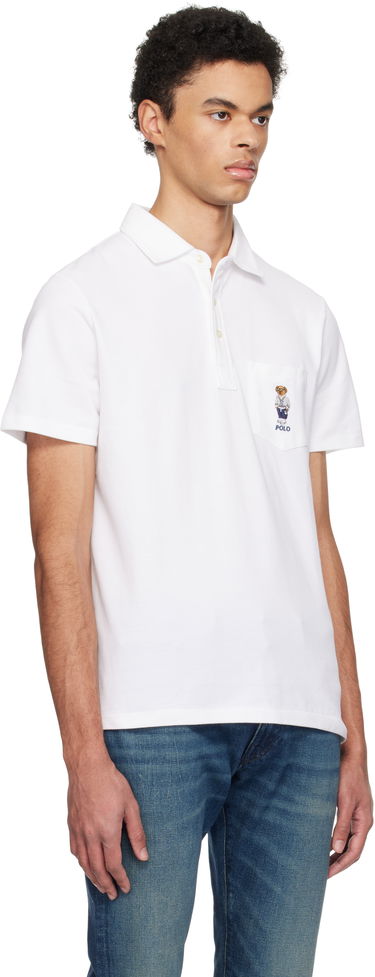 Polo skjorte Polo by Ralph Lauren Polo Ralph Lauren Classic Fit Polo Bear Mesh Polo Hvid | 710963818001, 1