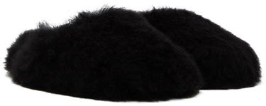 Tøj Yves Salomon Yves Salomon Toscana Fur Slippers Sort | 24W23WAA342XXTOSX, 3