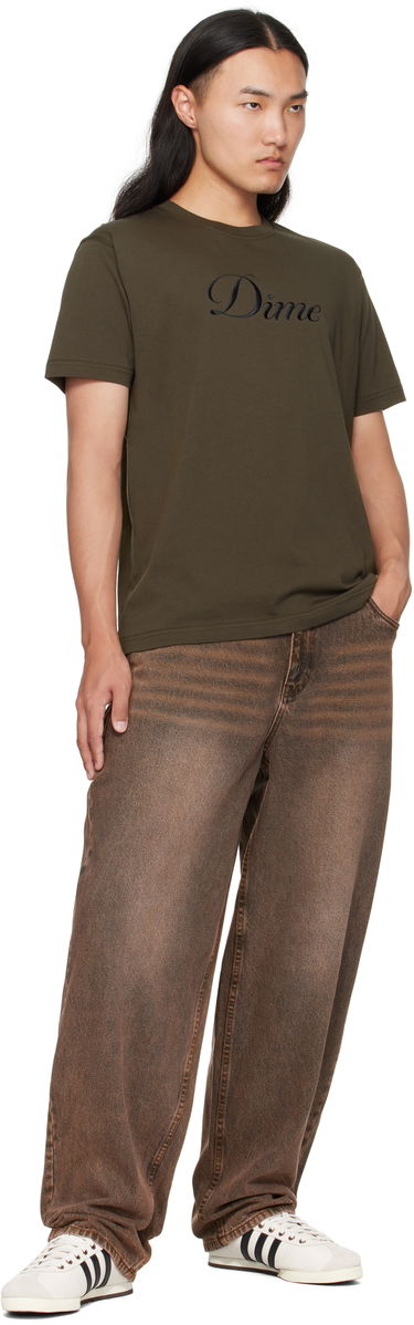 T-shirt Dime Dime Cursive T-Shirt Grøn | DIMEFA2574BLK, 3