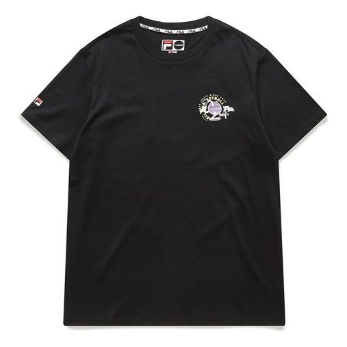 T-shirt FILA Fusion Basketball Print T-Shirt Sort | T11M026106F-BK, 0