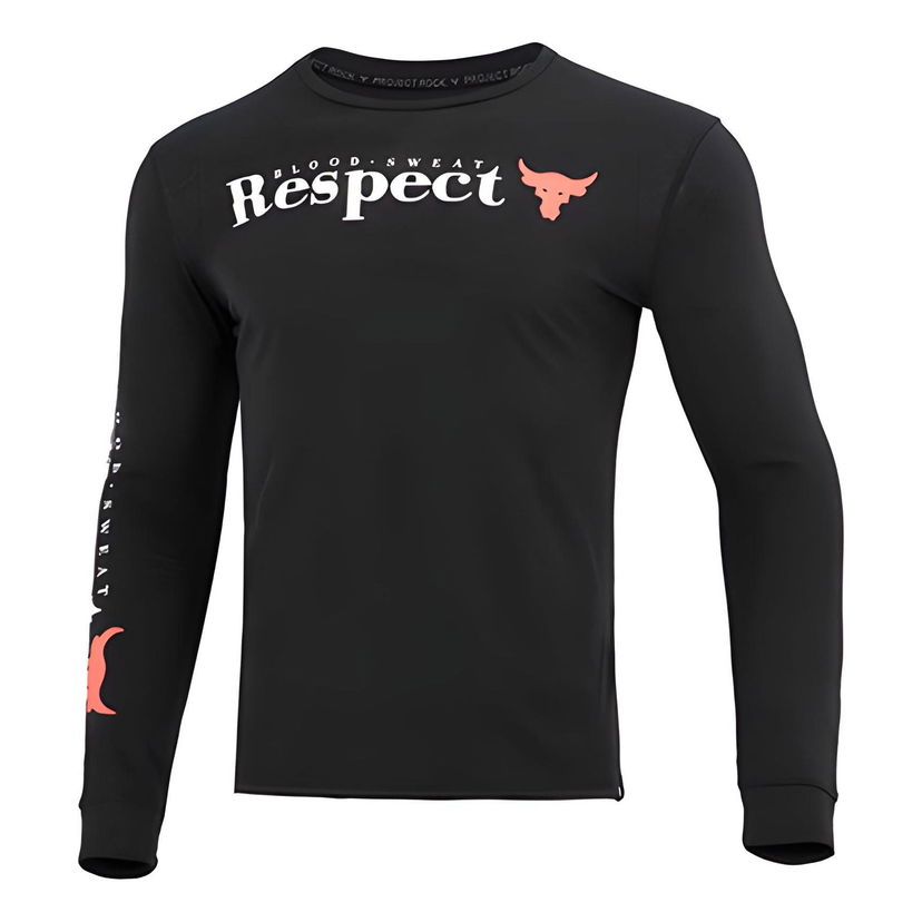 Sweatshirt Under Armour Project Rock Respect Long Sleeve T-Shirt Sort | 1373761-001