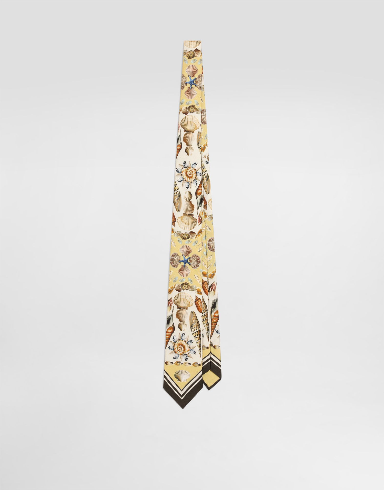Tilbehør Dolce & Gabbana Dolce & Gabbana Shell-Print Silk Tie Gul | GT147EG0TJ1HG5PL, 0
