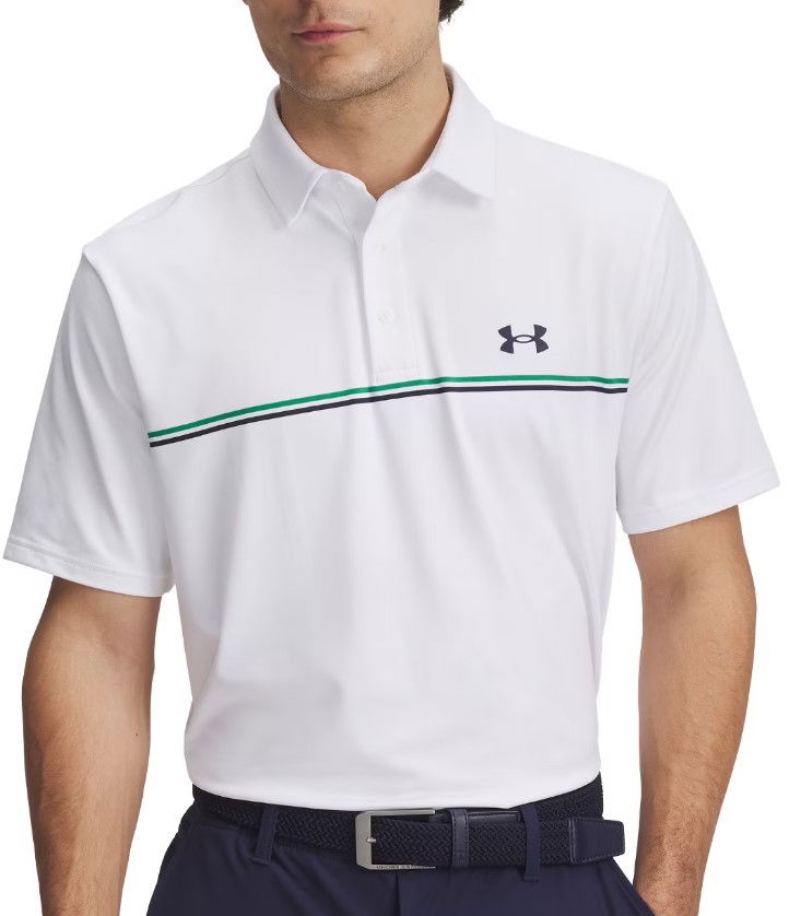 Polo skjorte Under Armour Playoff 3.0 Stripe Polo Shirt Hvid | 1378676-103