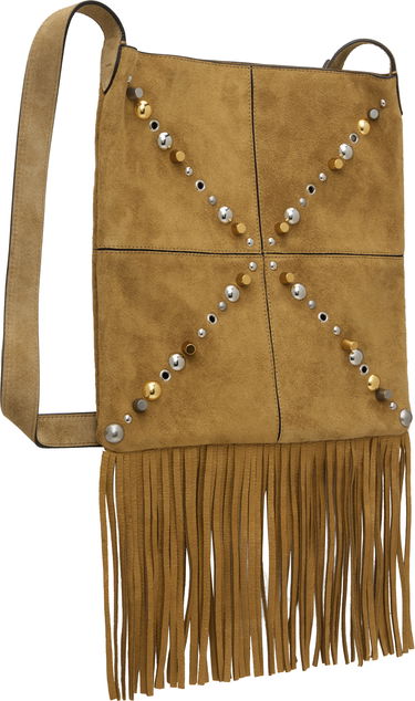 Skuldertaske Valentino Valentino Garavani Nellcote Suede Fringe Shoulder Bag Brun | 6Y2B0D27CMC, 2