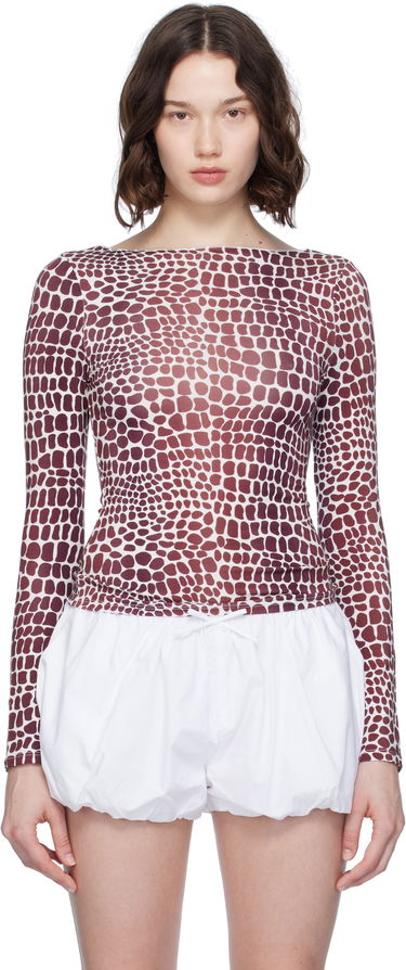 T-shirt Miaou Miaou Amelia Print T-Shirt Bourgogne | 7183TJBLIZ, 0