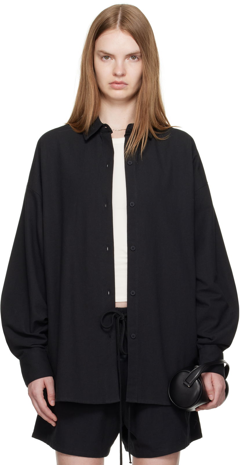 Skjorte Fear of God Fear of God ESSENTIALS Relaxed Shirt Sort | 186SP255520FW