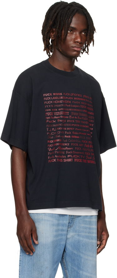 T-shirt VETEMENTS Vetements 'Fuck' Regular Fit T-Shirt Sort | UH76TR660B, 1