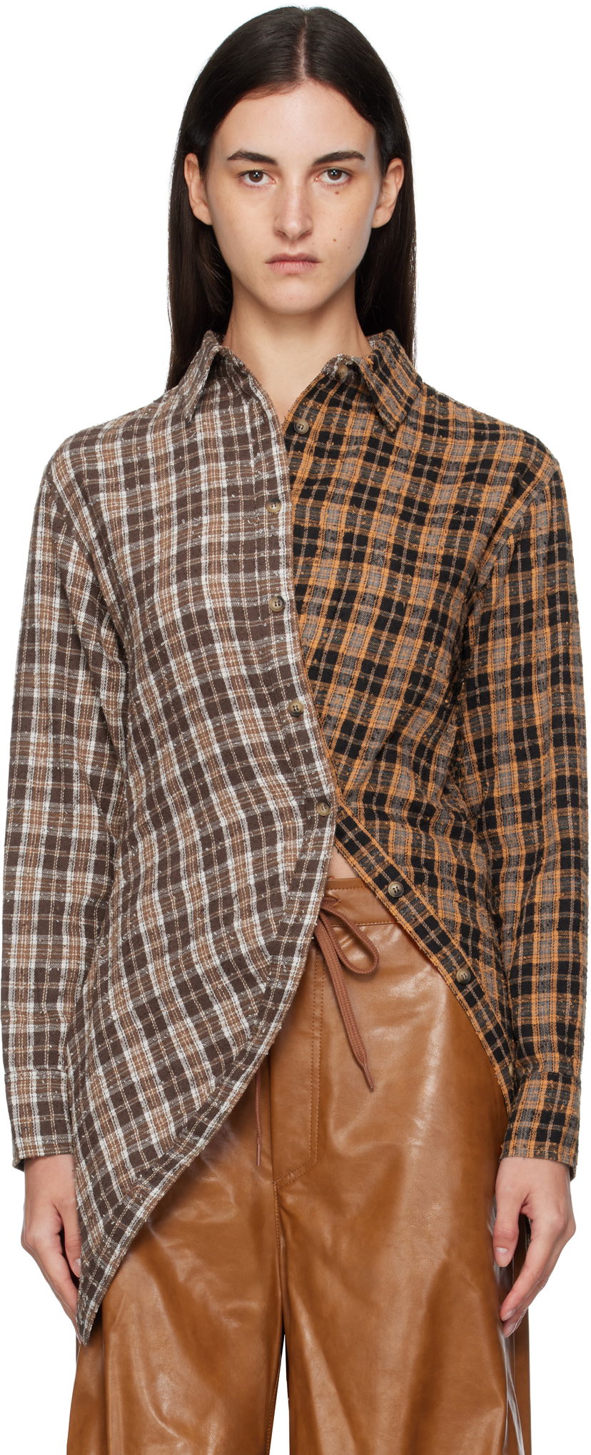 Skjorte Andersson Bell Andersson Bell Twist Check Shirt Brun | atb1361w
