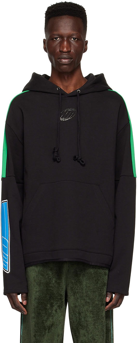 Sweatshirt We11done Cotton Graphic Hoodie Sort | WD-TH1-22-556-U-BK