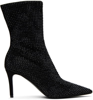Skopleje Stella McCartney Stella McCartney Iconic Crystal-Embellished Pointed-Toe Boots Sort | 810276E00059, 0